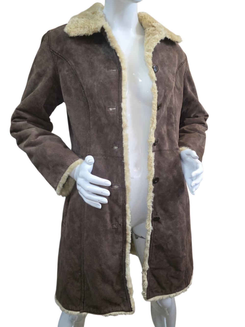 Vintage Wilsons Leather Suede Penny Lane Coat Fur Trim Size M